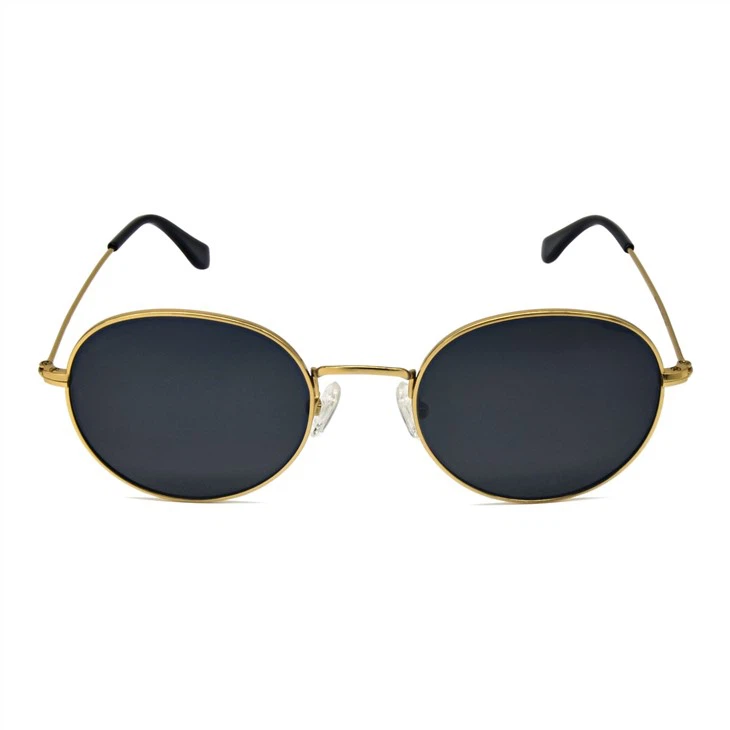 Titanium round sunglasses men women (5)(001)